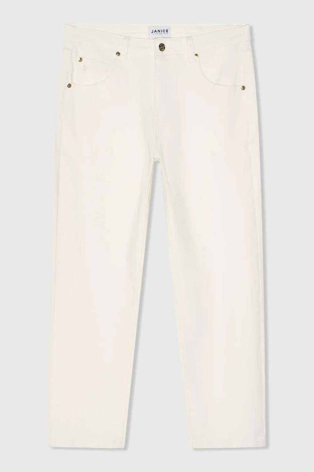Boyfriend Jeans Dames Mid Rise Stretch Bailey Off White 264