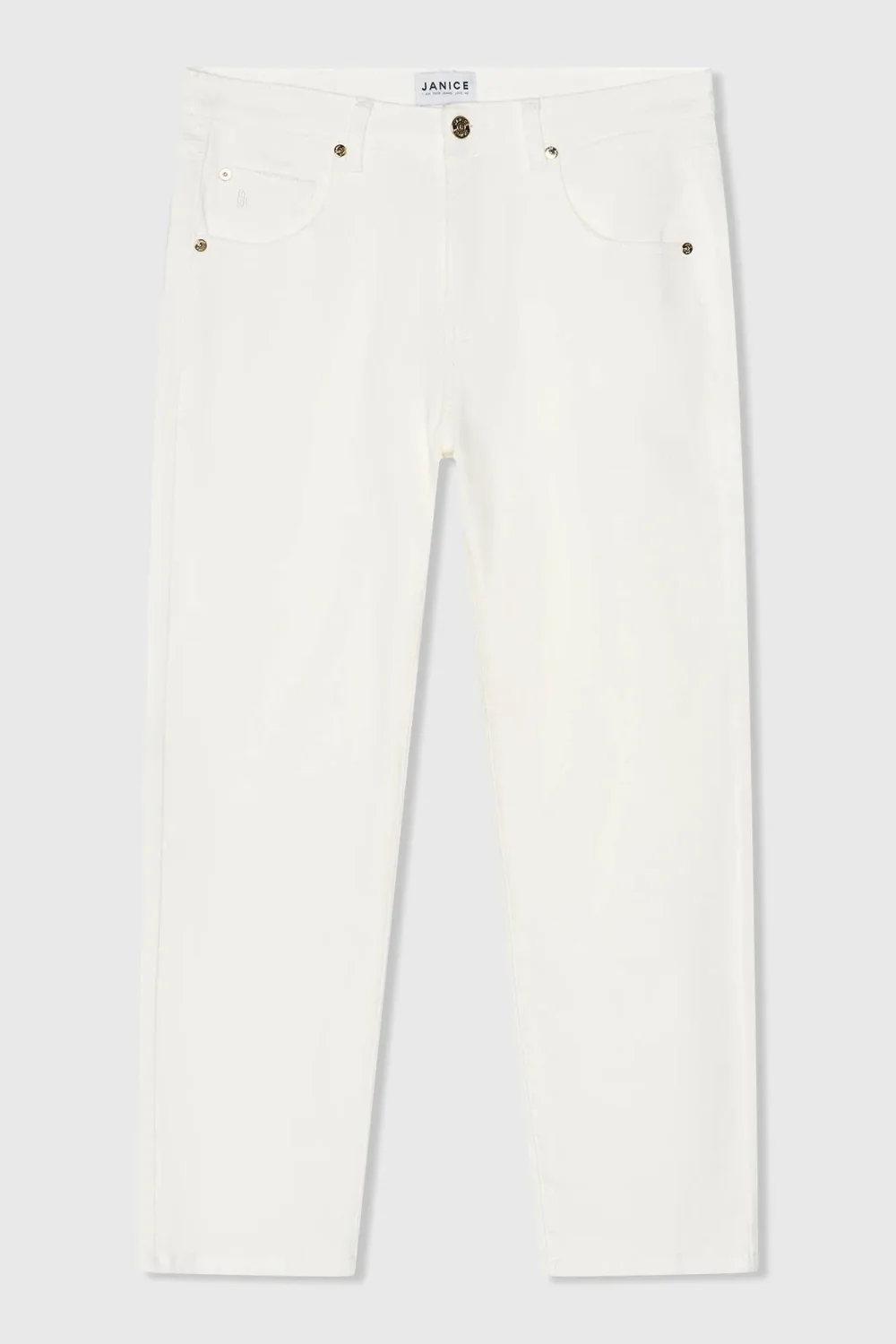Boyfriend Jeans Dames Mid Rise Stretch Bailey Wit 183