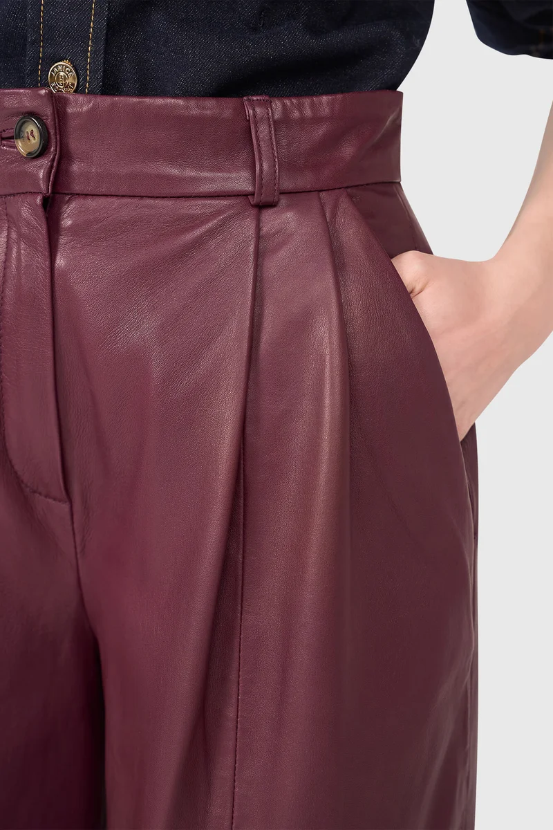 Dollar Burgundy Leer