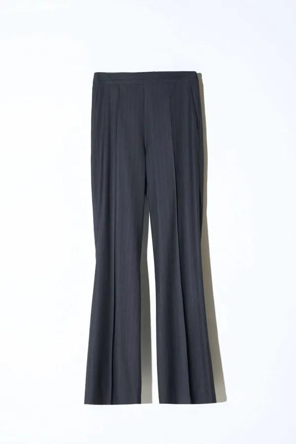 Broek Dames Rechte Pijp Blauw Krijtstreep Pete