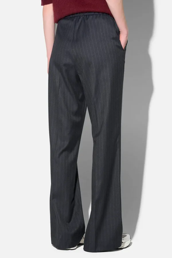 Broek Dames Rechte Pijp Blauw Krijtstreep Pete