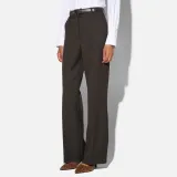 Broek Dames Rechte Wijde Pijp Bruin Emil