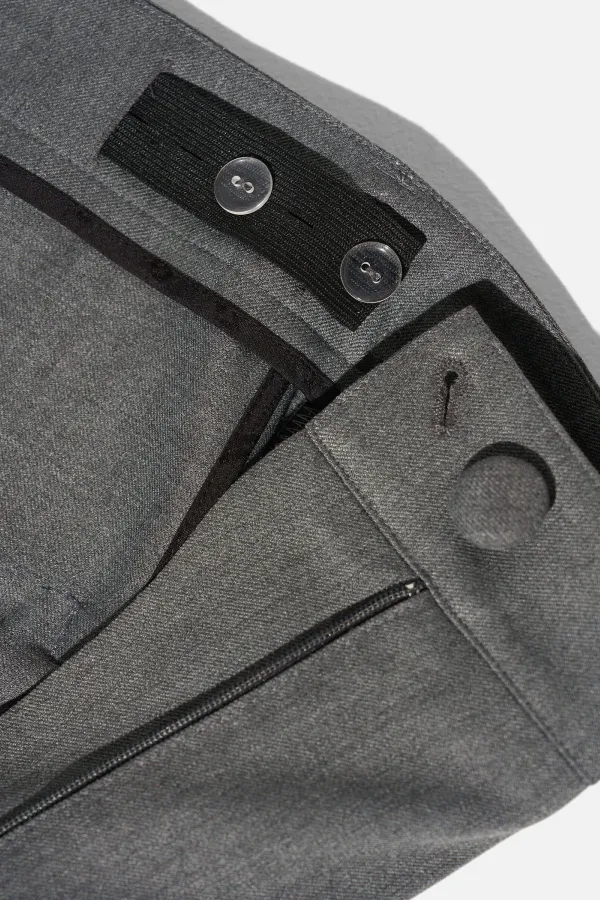 Broek Dames Rechte Wijde Pijp Grijs Mel