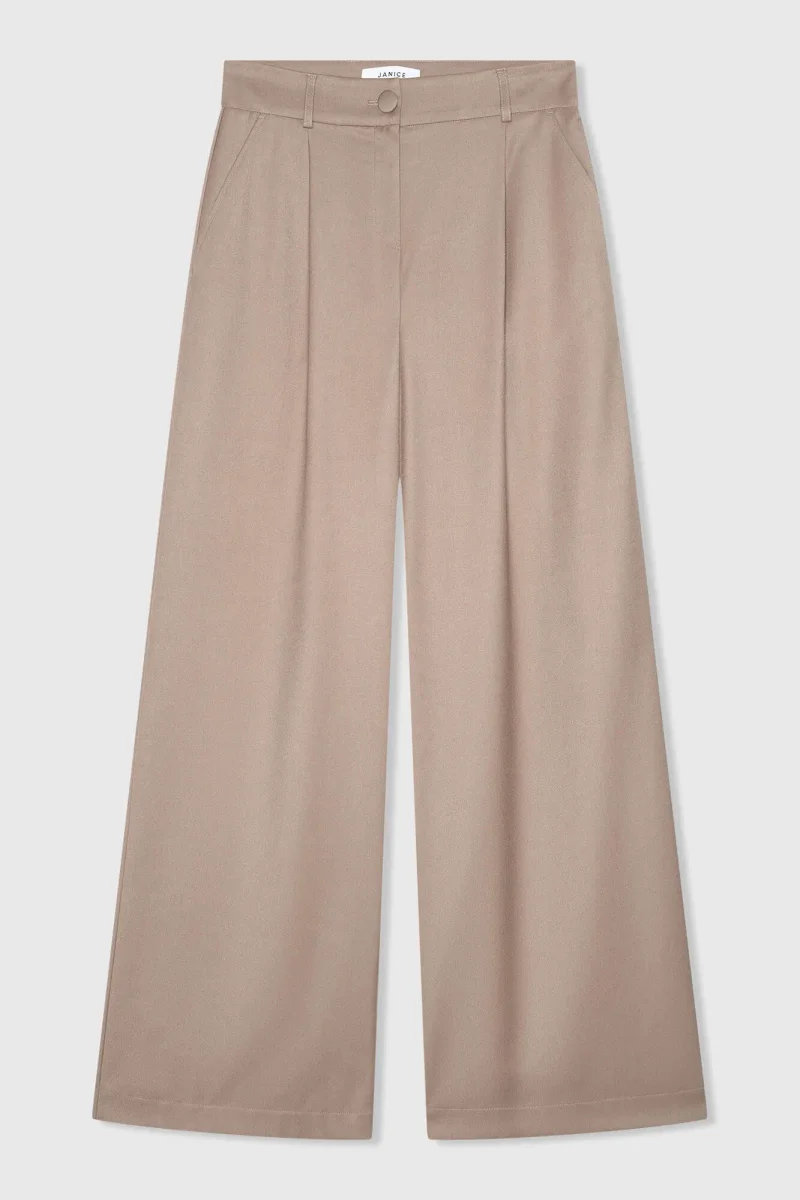 Broek Dames Wijde Pijp Bruin Mel