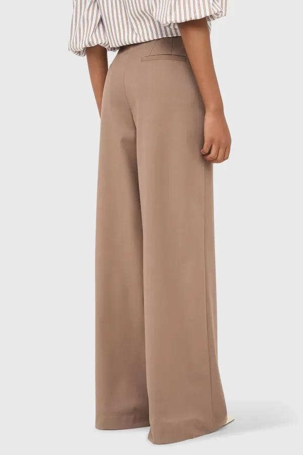 Broek Dames Wijde Pijp Bruin Mel