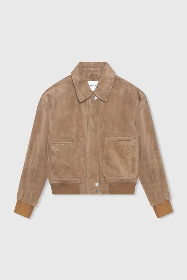 Leren Bomberjack Tony Bruin Suede