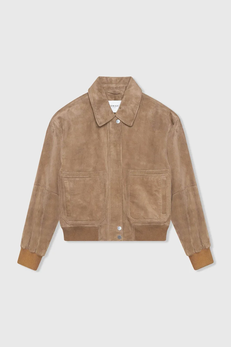Leren Bomberjack Tony Bruin Suede