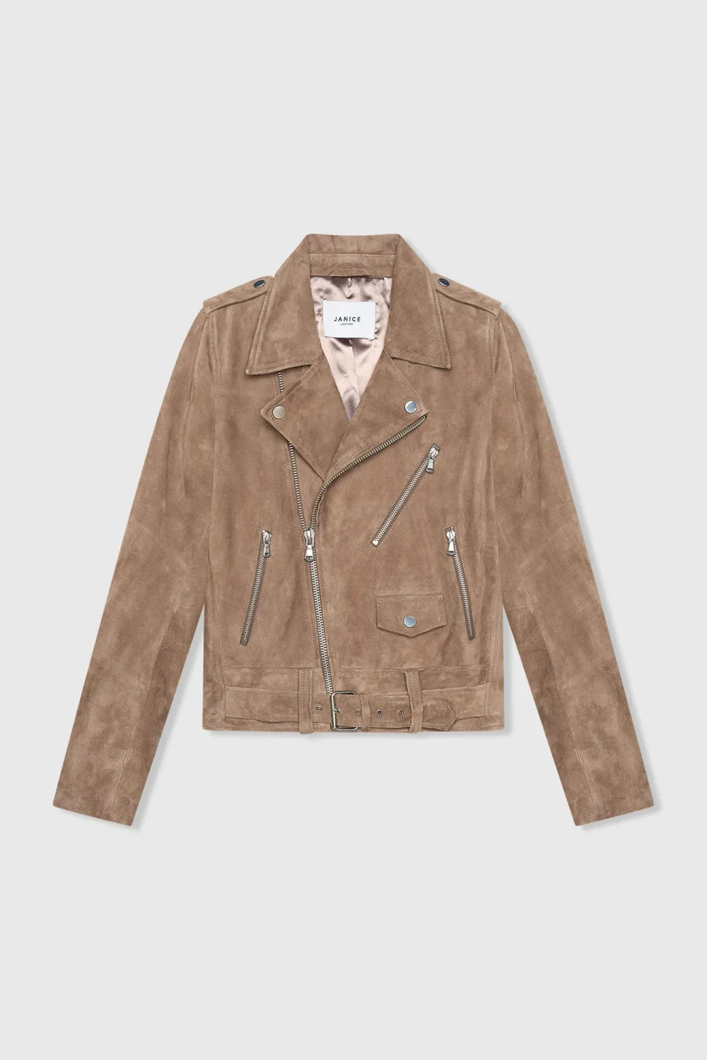 Bruin Leren Suede Biker Jack Burke