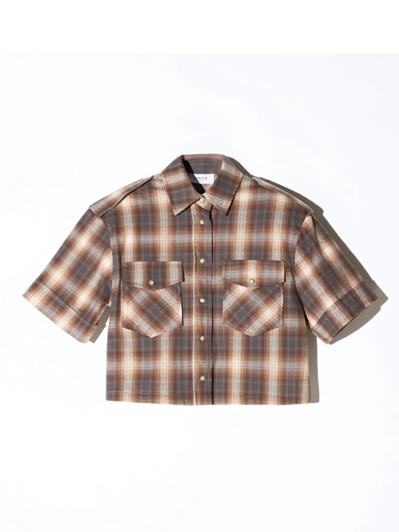Bruine Ruiten Blouse Dames Spike