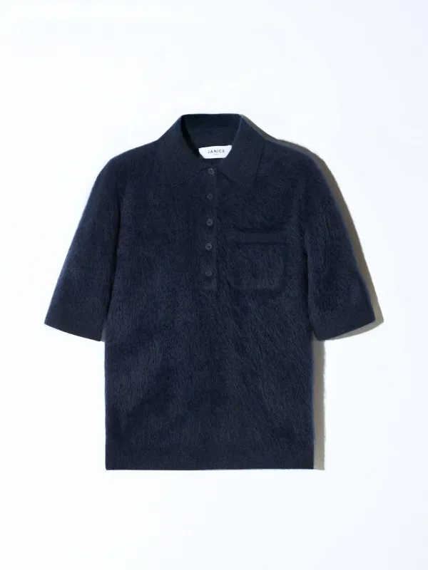 Brushed Cashmere Dames Polo Truitje Rebel Blauw