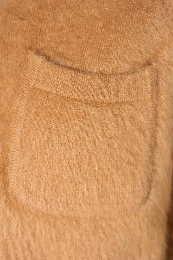Brushed Cashmere Dames Polo Truitje Rebel Camel