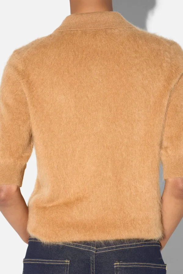 Brushed Cashmere Dames Polo Truitje Rebel Camel