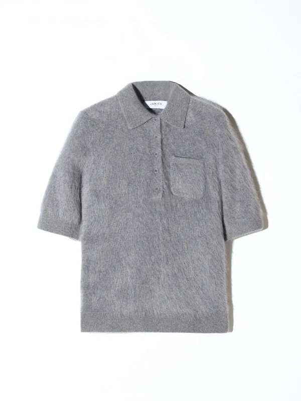 Brushed Cashmere Dames Polo Truitje Rebel Grijs