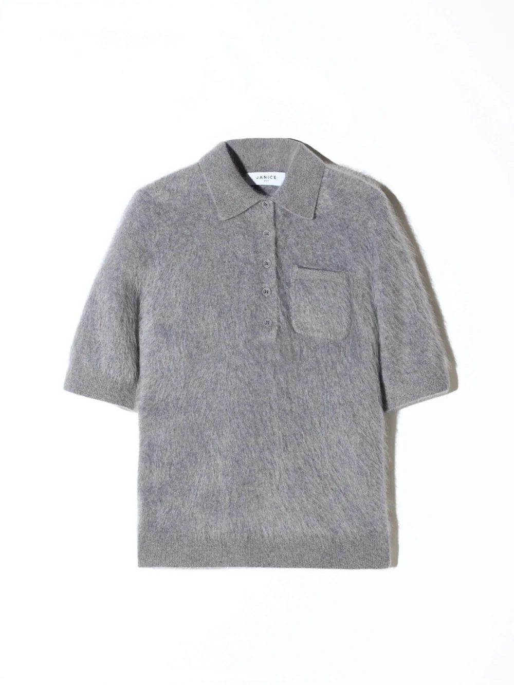 Brushed Cashmere Dames Polo Truitje Rebel Grijs