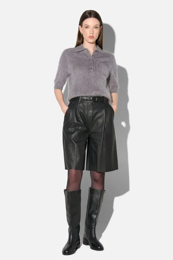 Brushed Cashmere Dames Polo Truitje Rebel Grijs