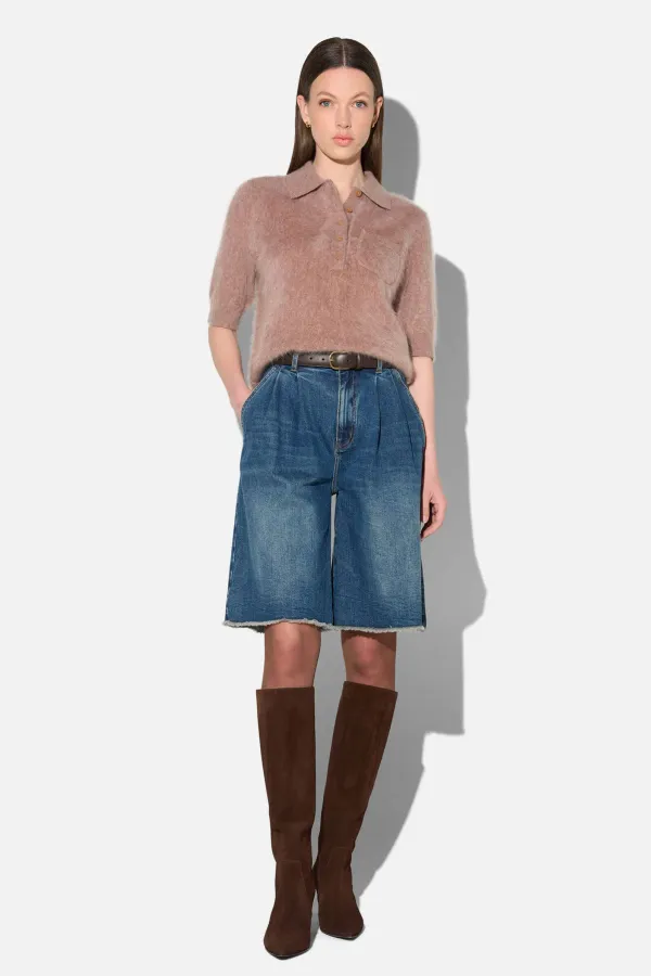 Brushed Cashmere Dames Polo Truitje Rebel Taupe