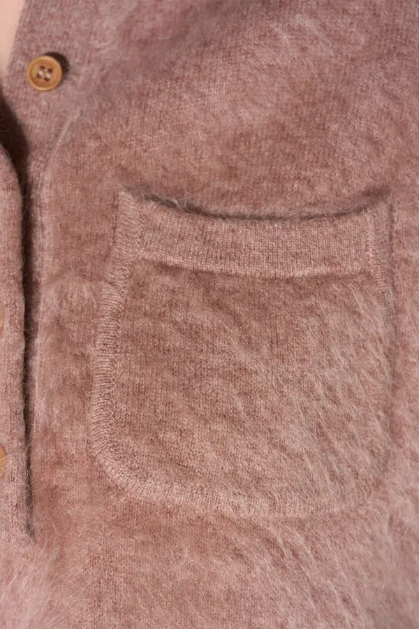 Brushed Cashmere Dames Polo Truitje Rebel Taupe