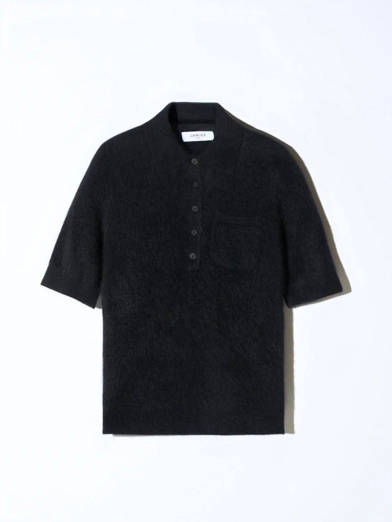 Brushed Cashmere Dames Polo Truitje Rebel Zwart