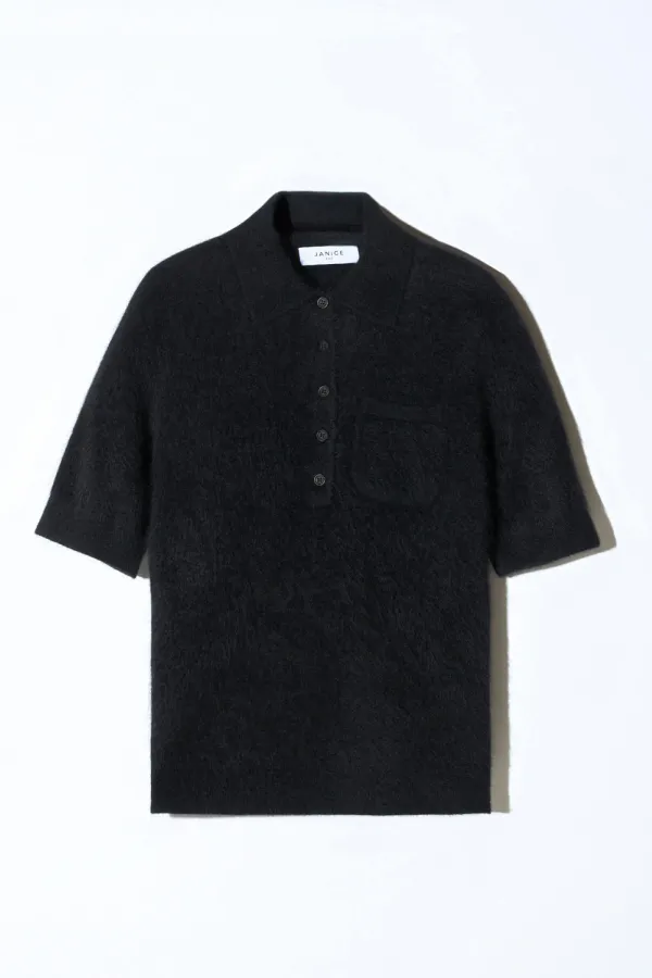 Brushed Cashmere Dames Polo Truitje Rebel Zwart
