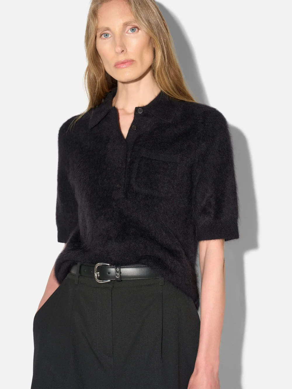 Brushed Cashmere Dames Polo Truitje Rebel Zwart