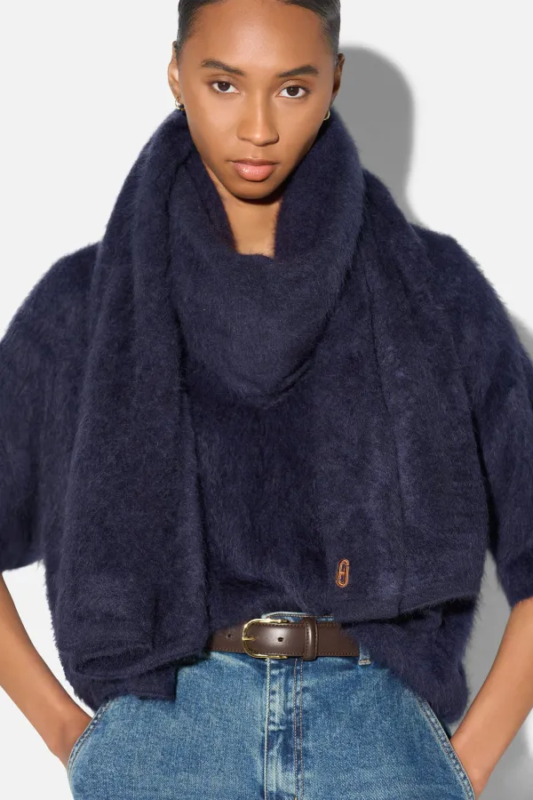 Brushed Cashmere Dames Sjaal Santos Blauw