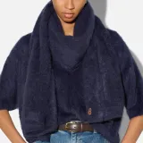 Brushed Cashmere Dames Sjaal Santos Blauw