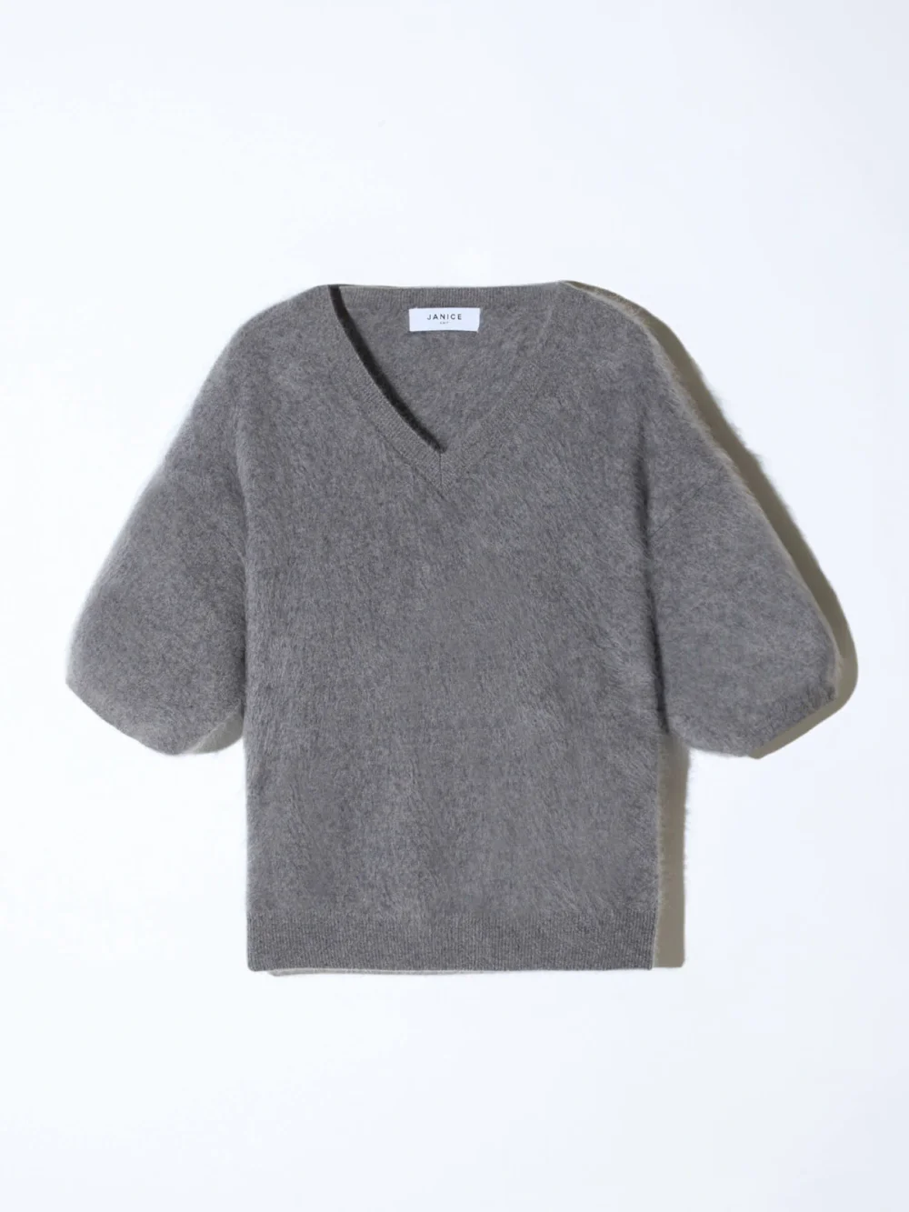 Brushed Cashmere Dames Trui V Hals Romeo Grijs