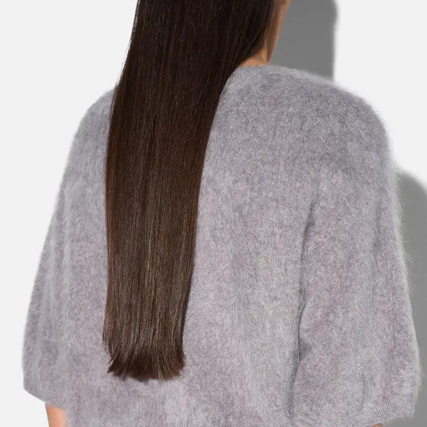 Brushed Cashmere Dames Trui V Hals Romeo Grijs