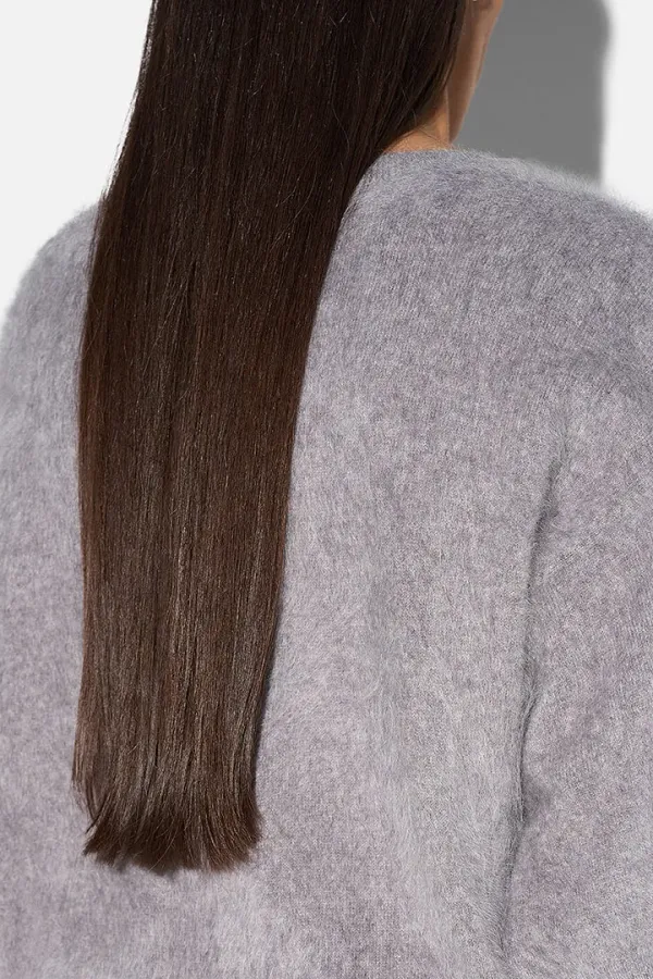 Brushed Cashmere Dames Trui V Hals Romeo Grijs