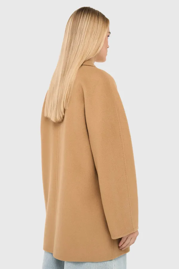 Cashmere Caban Jas Dames Double Face Kennedy Camel