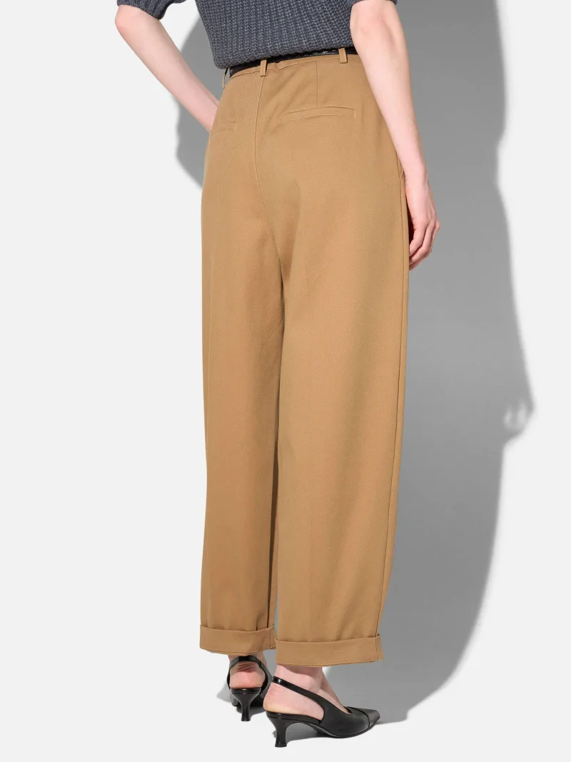 Camel Katoenen Paperbag Broek Steekzakken Patches Barrel Balti
