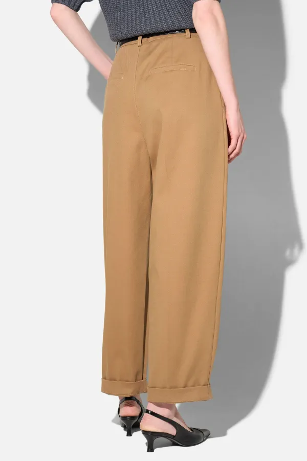 Camel Katoenen Paperbag Broek Steekzakken Patches Barrel Balti