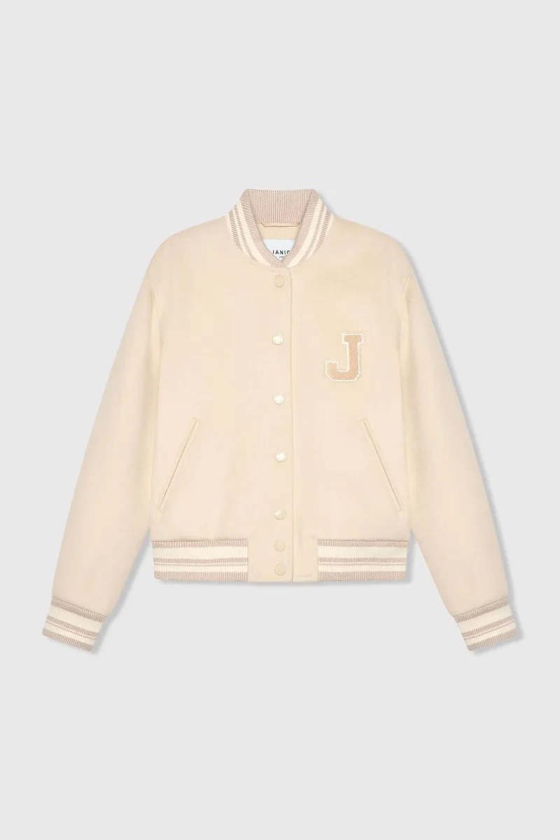 Cashmere Bomberjack Dames Double Face Beige Collin Beige