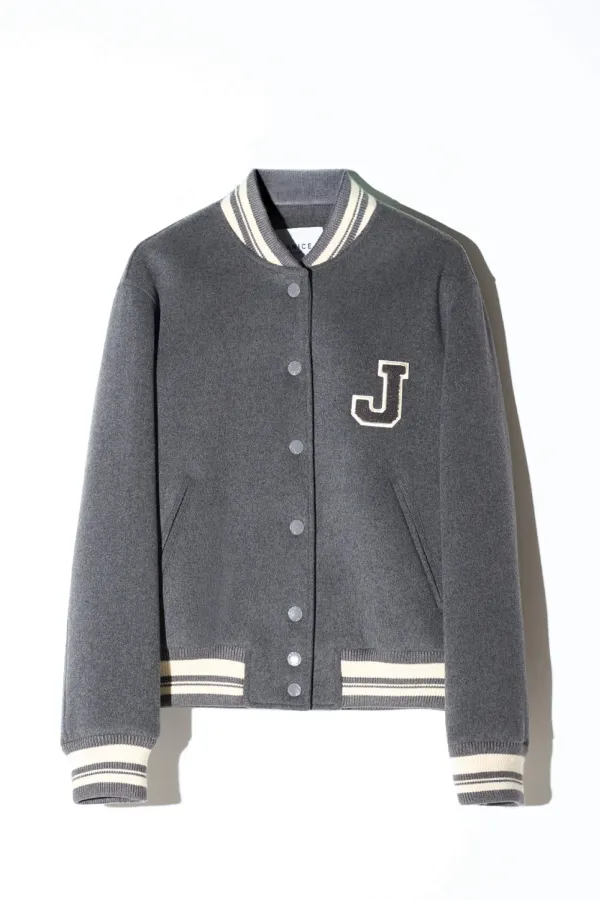 Cashmere Bomberjack Dames Double Faced Beige Collin Grijs
