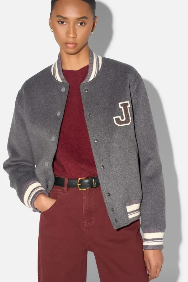 Cashmere Bomberjack Dames Double Faced Beige Collin Grijs