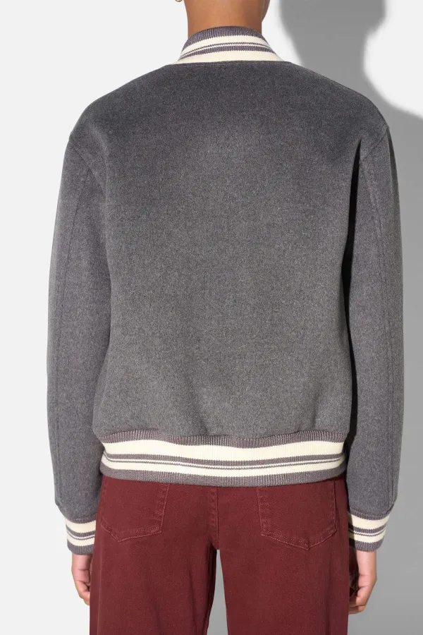 Cashmere Bomberjack Dames Double Faced Beige Collin Grijs