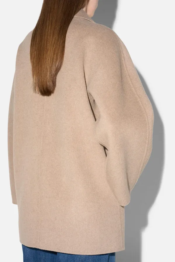 cashmere caban jas dames double face kennedy beige