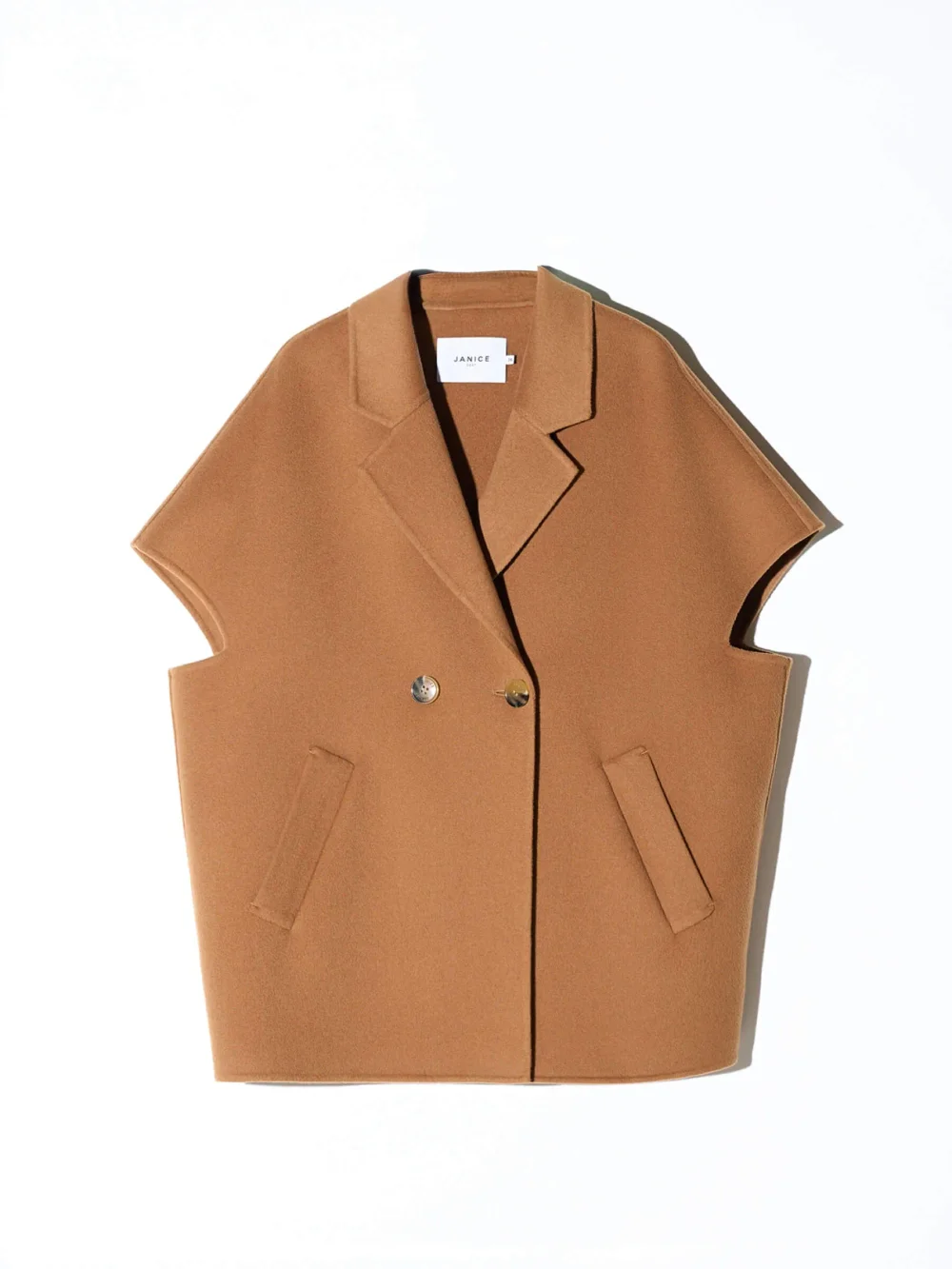 Cashmere Cape Dames Jas Knopen Archie Cognac