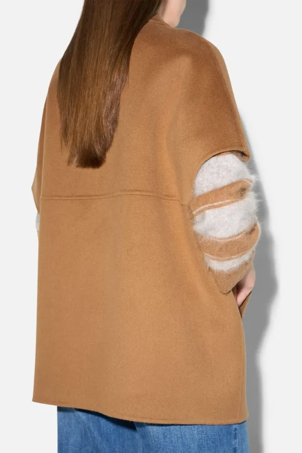 Cashmere Cape Dames Jas Knopen Archie Cognac