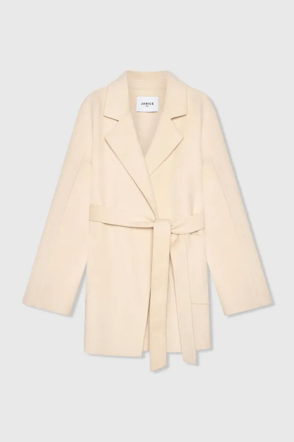 Cashmere Dames Jas Double Face Calvin Beige