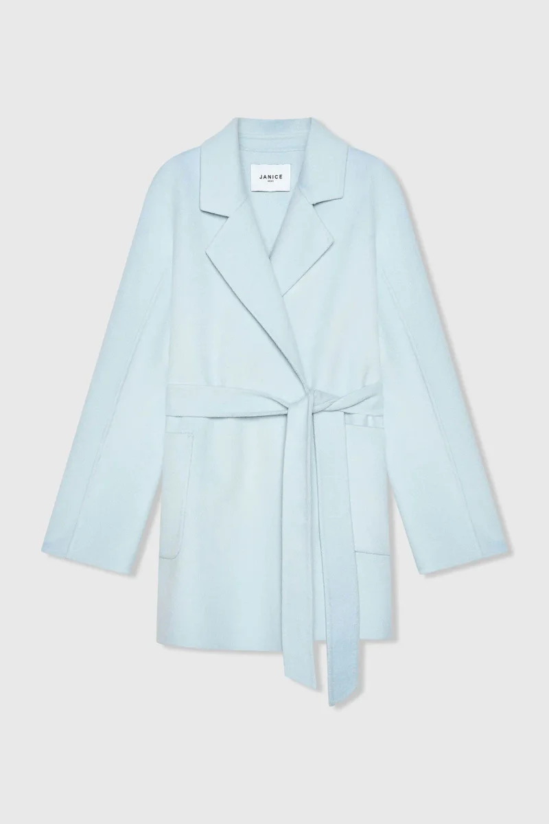 Cashmere Dames Jas Double Face Calvin Blauw