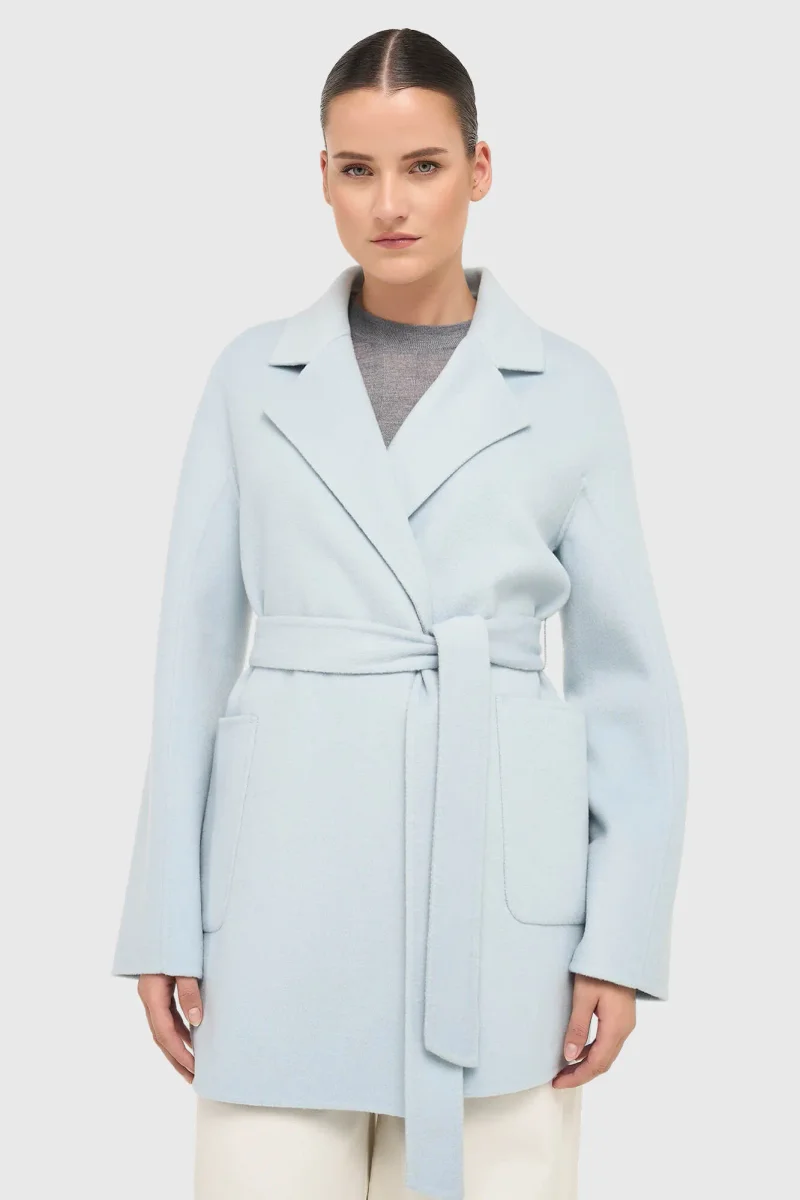 Cashmere Dames Jas Double Face Calvin Blauw