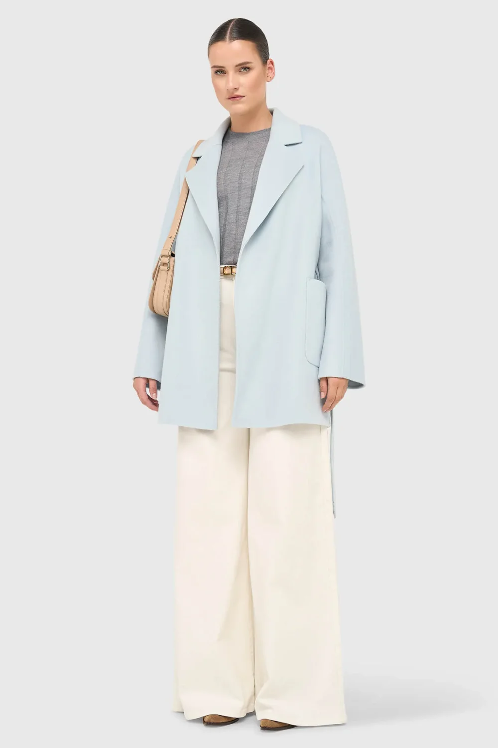 Cashmere Dames Jas Double Face Calvin Blauw