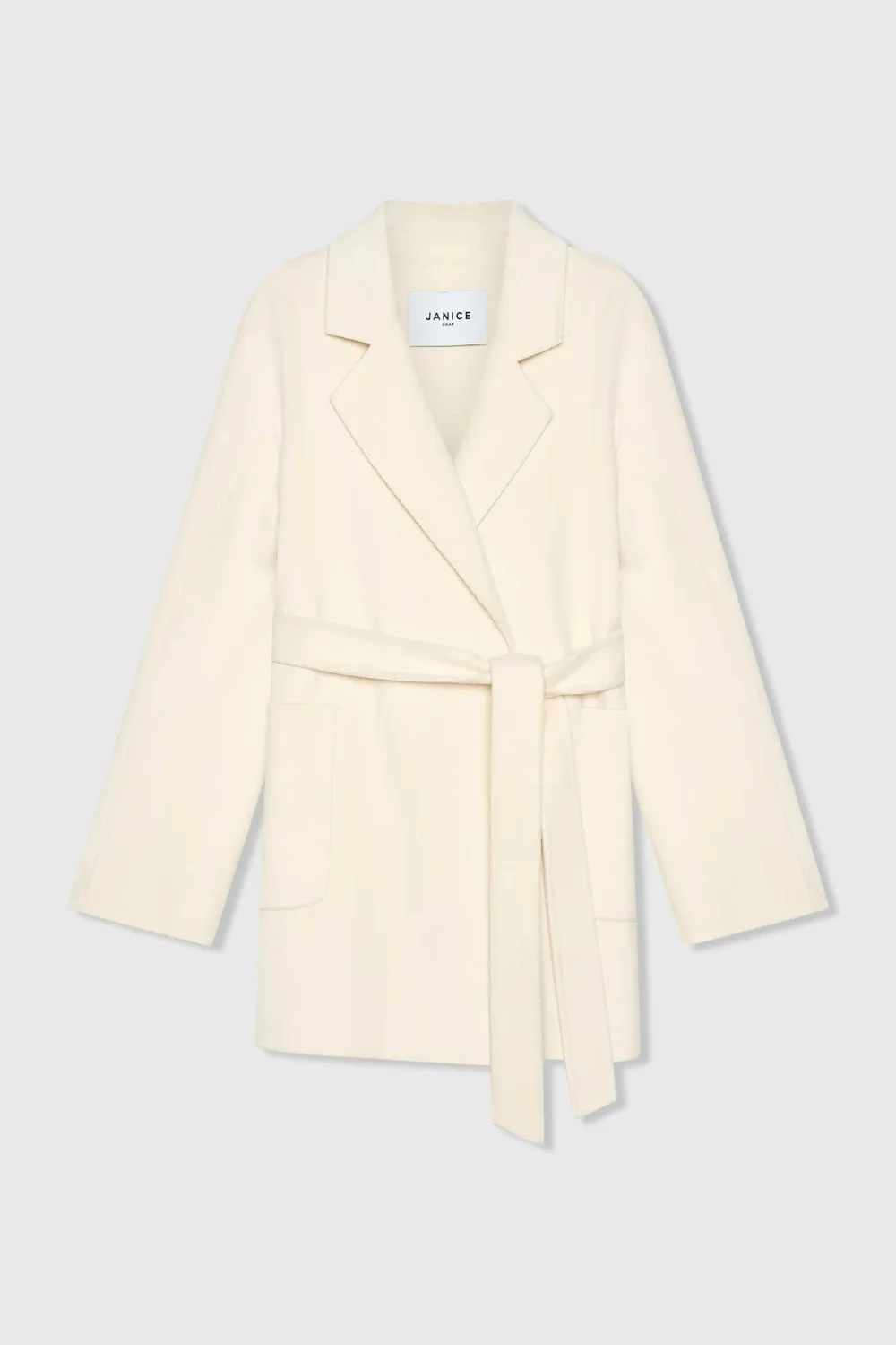 Cashmere Dames Jas Double Face Calvin Off White