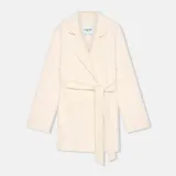 Cashmere Dames Jas Double Face Calvin Off White