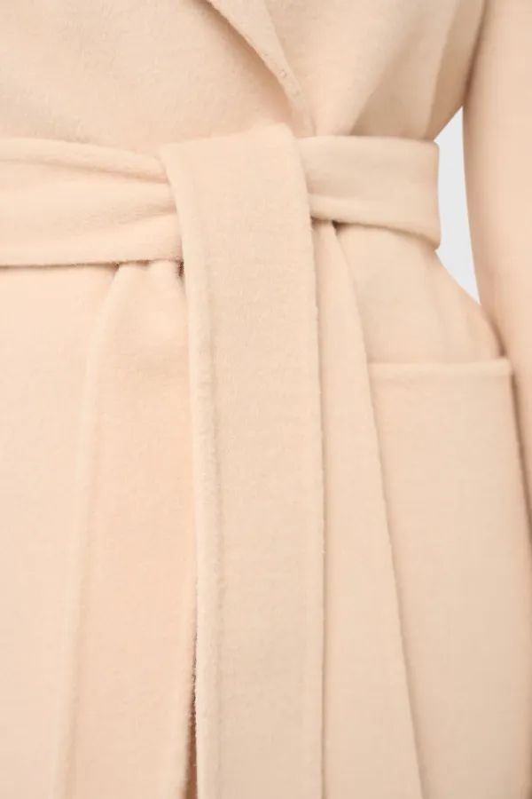 Cashmere Dames Jas Double Face Calvin Peach