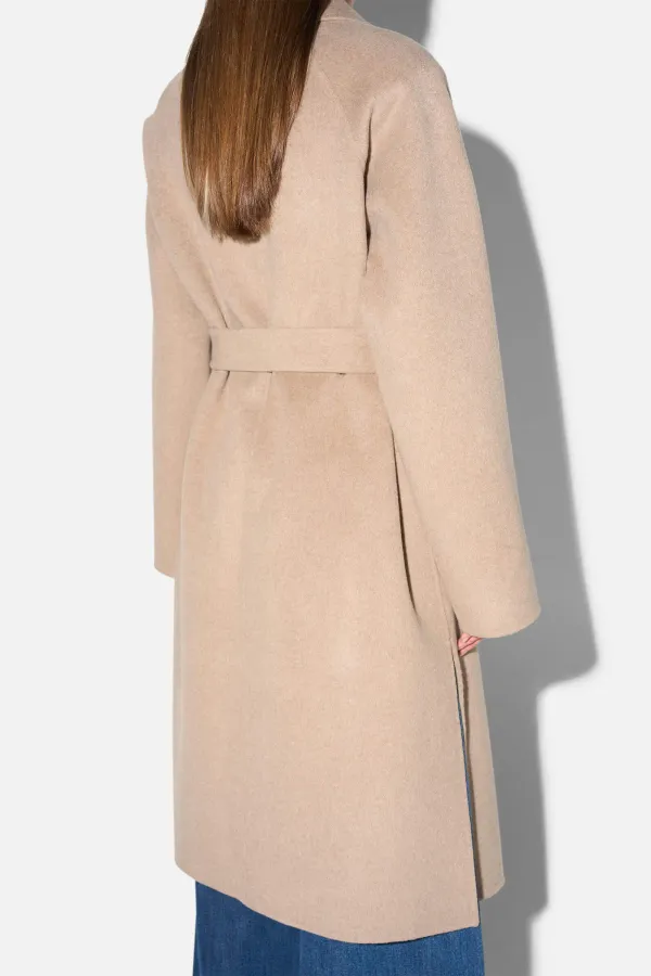 Cashmere Dames Jas Lang Double Face Jules Beige