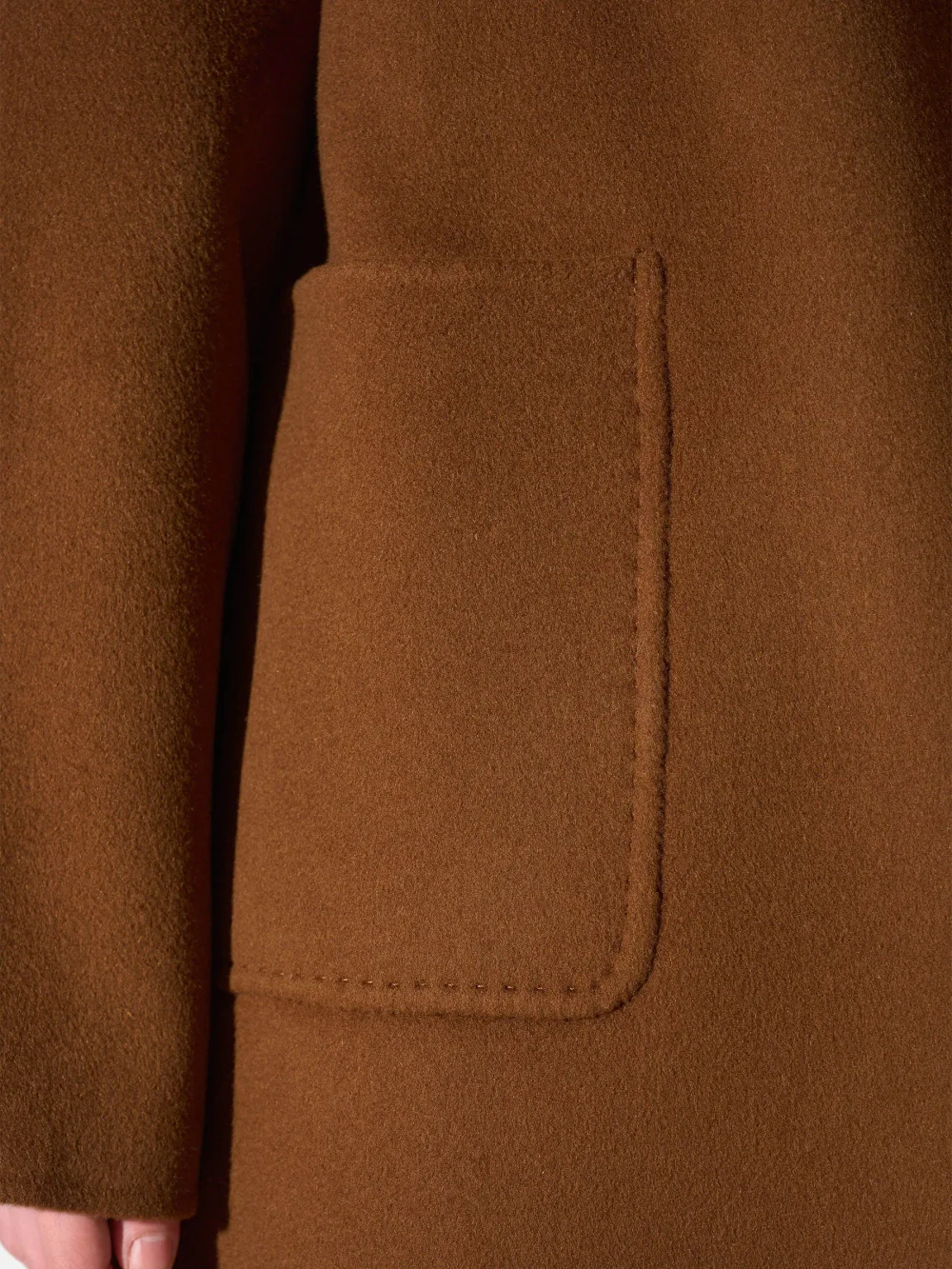 Cashmere Dames Jas Lang Double Face Jules Tabacco