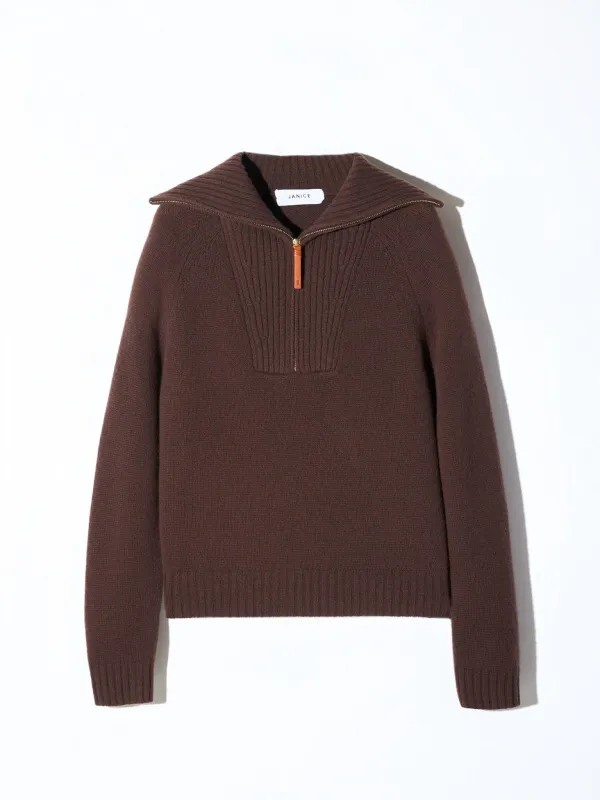 Cashmere Dames Trui Rits Yonas Bruin
