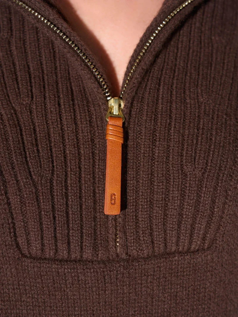 Cashmere Dames Trui Rits Yonas Bruin